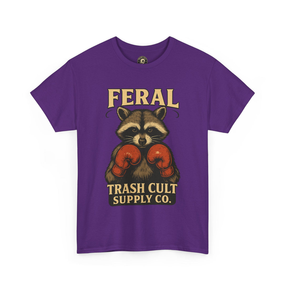 Feral Raccoon Tee - Unisex Heavy Cotton Tee, Cute Animal Shirt, Trendy Graphic Tee, Fun Gift for Animal Lovers, Casual Everyday Wear