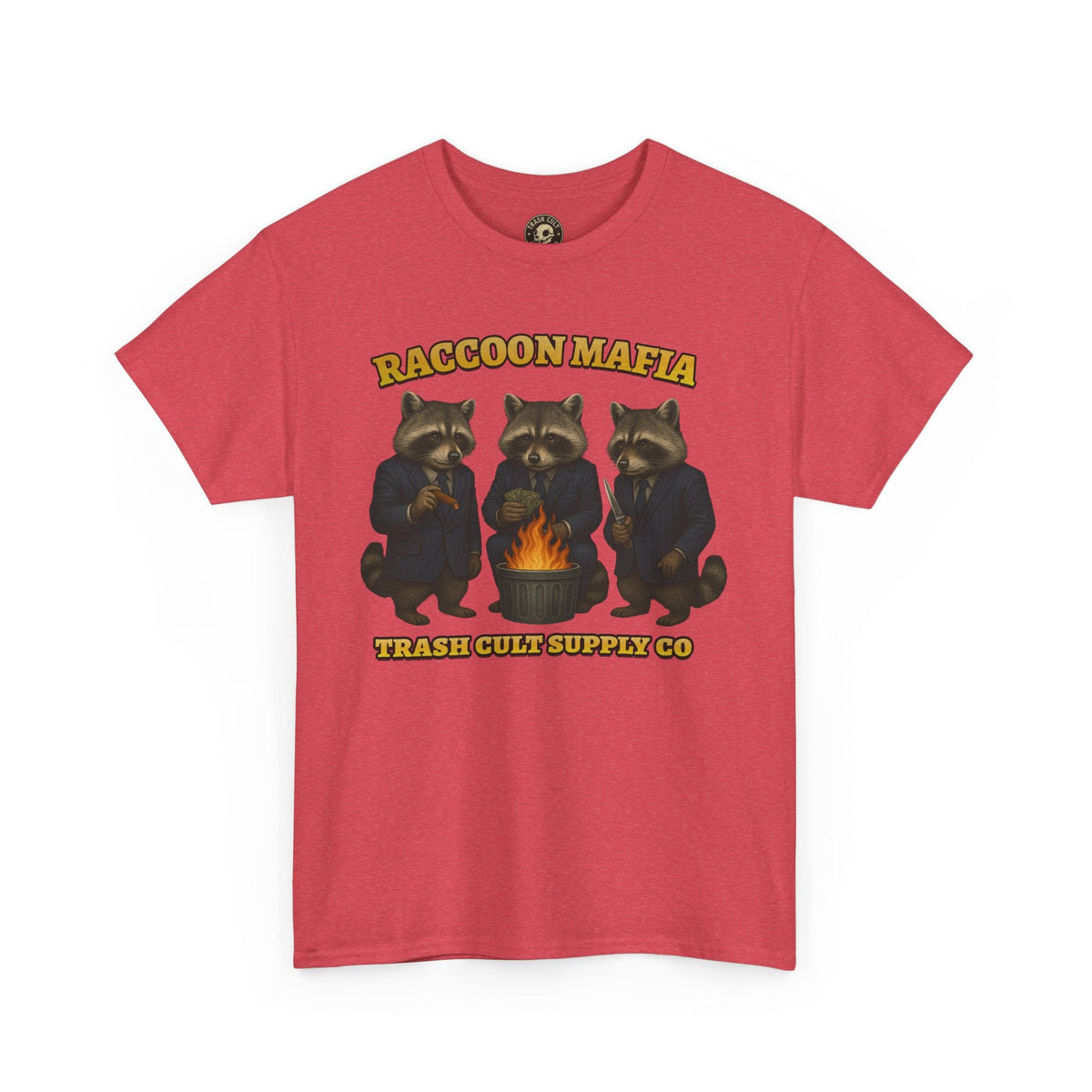 Raccoon Mafia T-Shirt – Realistic Gangster Raccoons in Suits | Trash Cult Supply Co | Gildan 5000