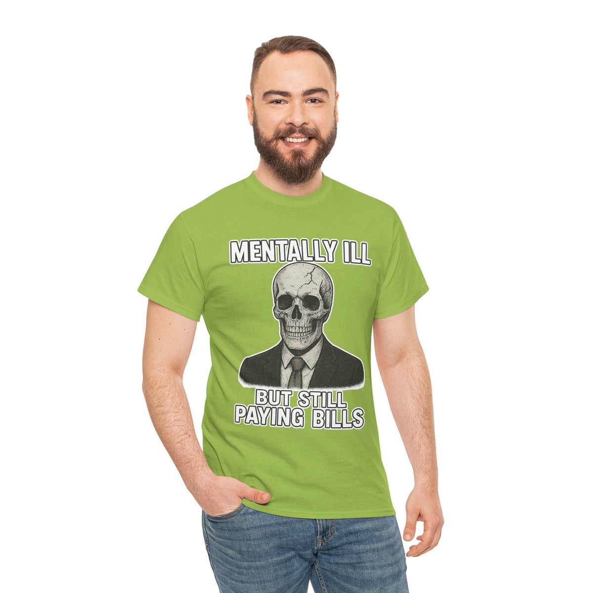 Mental Health Awareness Tee, Unisex Skull Shirt, Funny Graphic Tee, Quirky Casual Wear, Gifts for Friends, Halloween Apparel