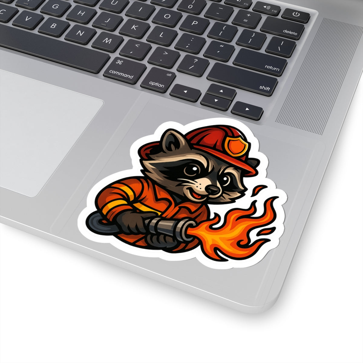 Cute Firefighter Raccoon Stickers | Fun Decals for Kids, Firefighter Gifts, Laptop Decor, Children's Room Decor