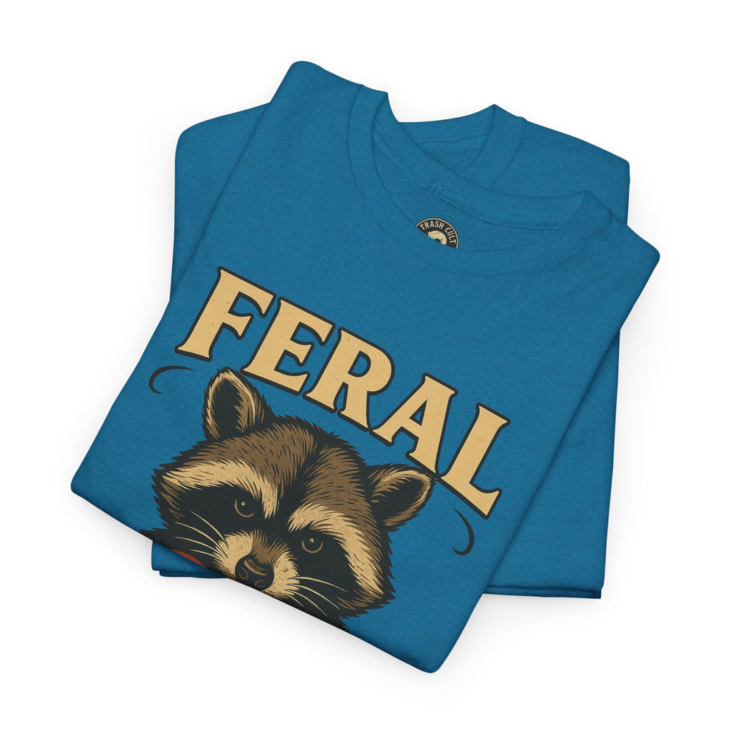 Feral Raccoon Tee - Unisex Heavy Cotton Tee, Cute Animal Shirt, Trendy Graphic Tee, Fun Gift for Animal Lovers, Casual Everyday Wear