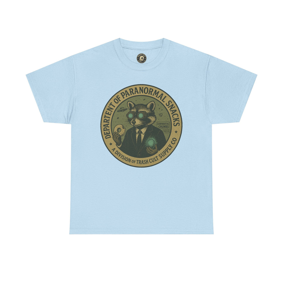 Department of Paranormal Snacks Shirt – Trash Cult Supply Co – Vintage Cryptid Division Tee – Gildan 5000