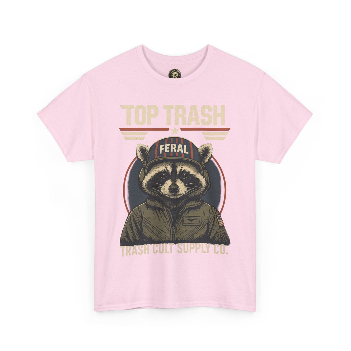 Feral Top Trash Raccoon Pilot Shirt – Trash Cult Supply Co. Parody Tee