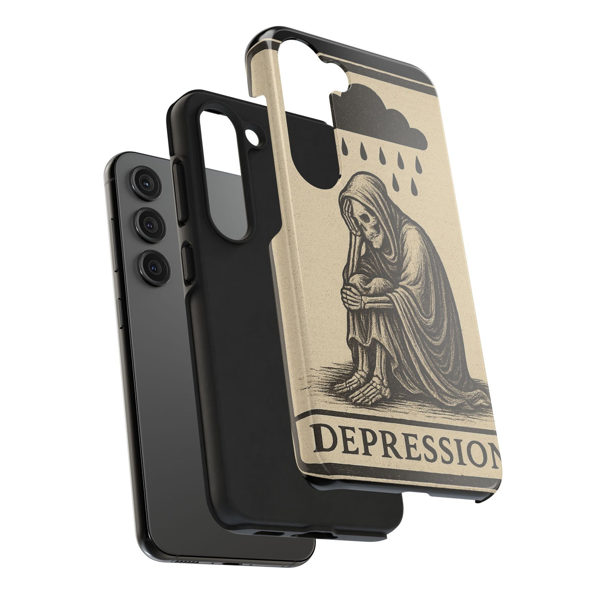 Dark Humor Phone Case, Goth iPhone Cover, Macabre Gift, Depression Art Case, Unique Phone Protector