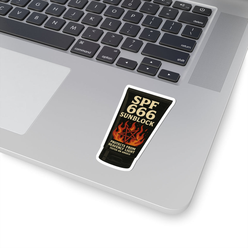 SPF 666 Sunblock Sticker – Demonic Summer Kiss Cut Decal