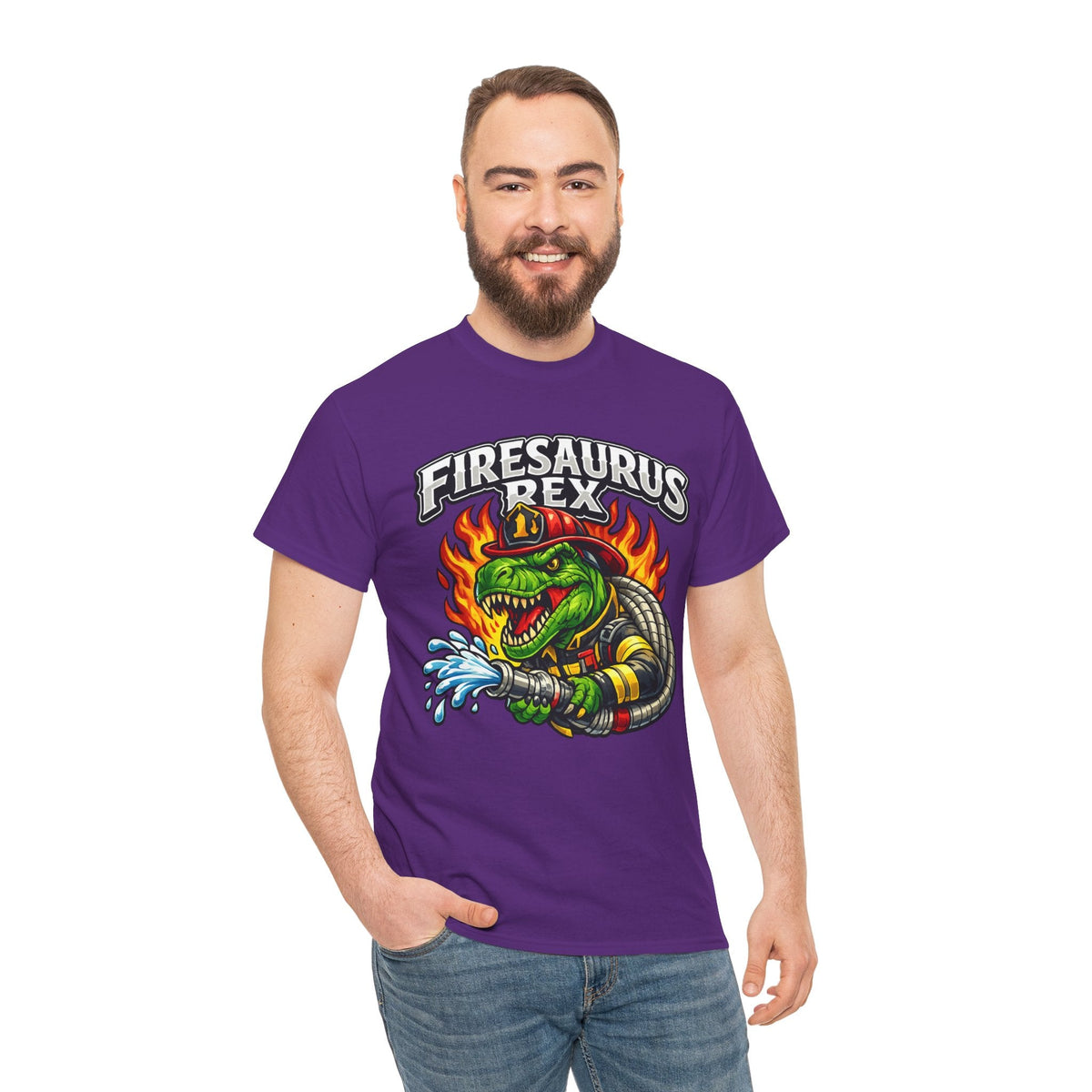 Firesaurus Rex T-Shirt — Funny Firefighter Dinosaur Tee
