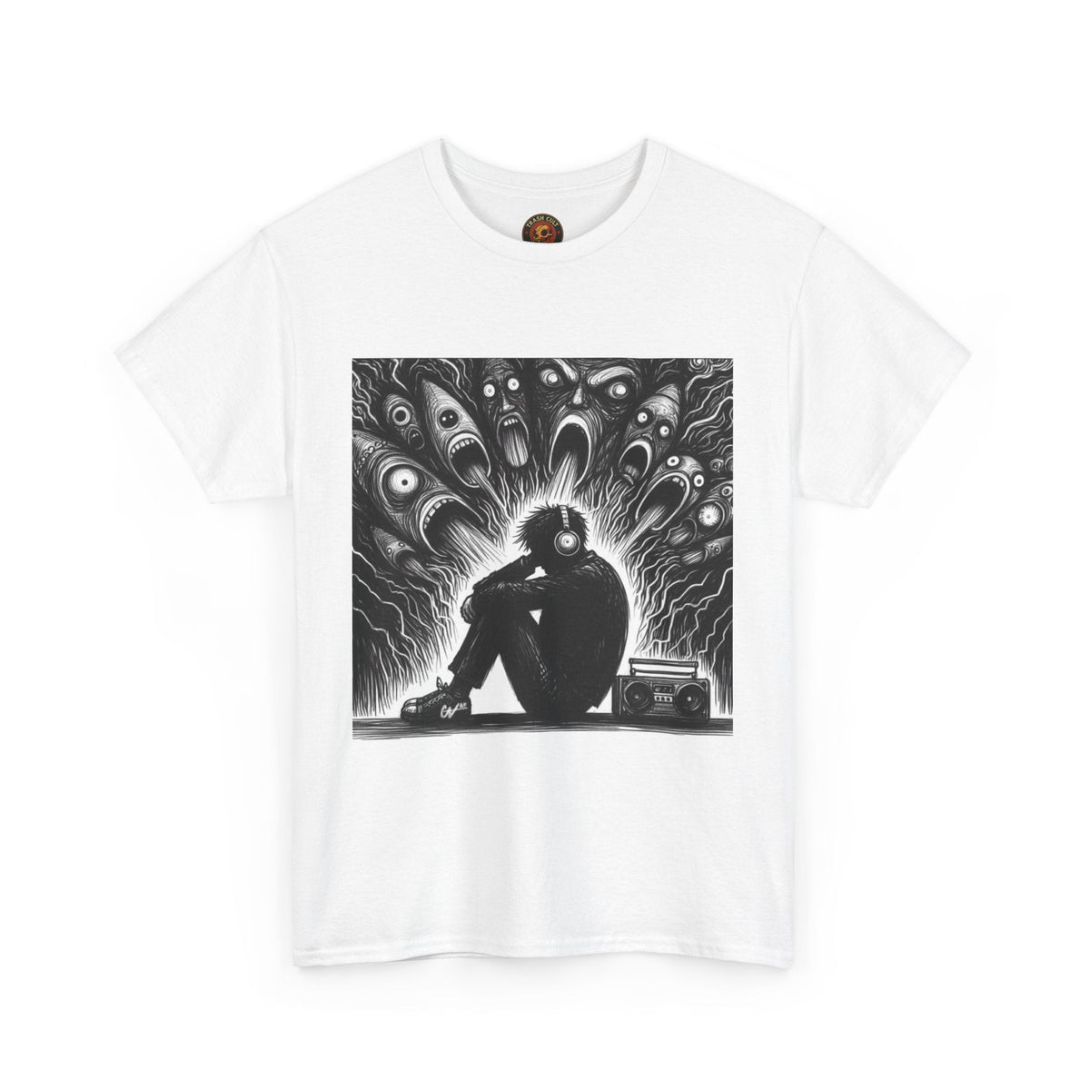 Xian Allen x Trash Cult Shirt – “Turn It Up Louder” | Screaming Chaos Headphones Tee