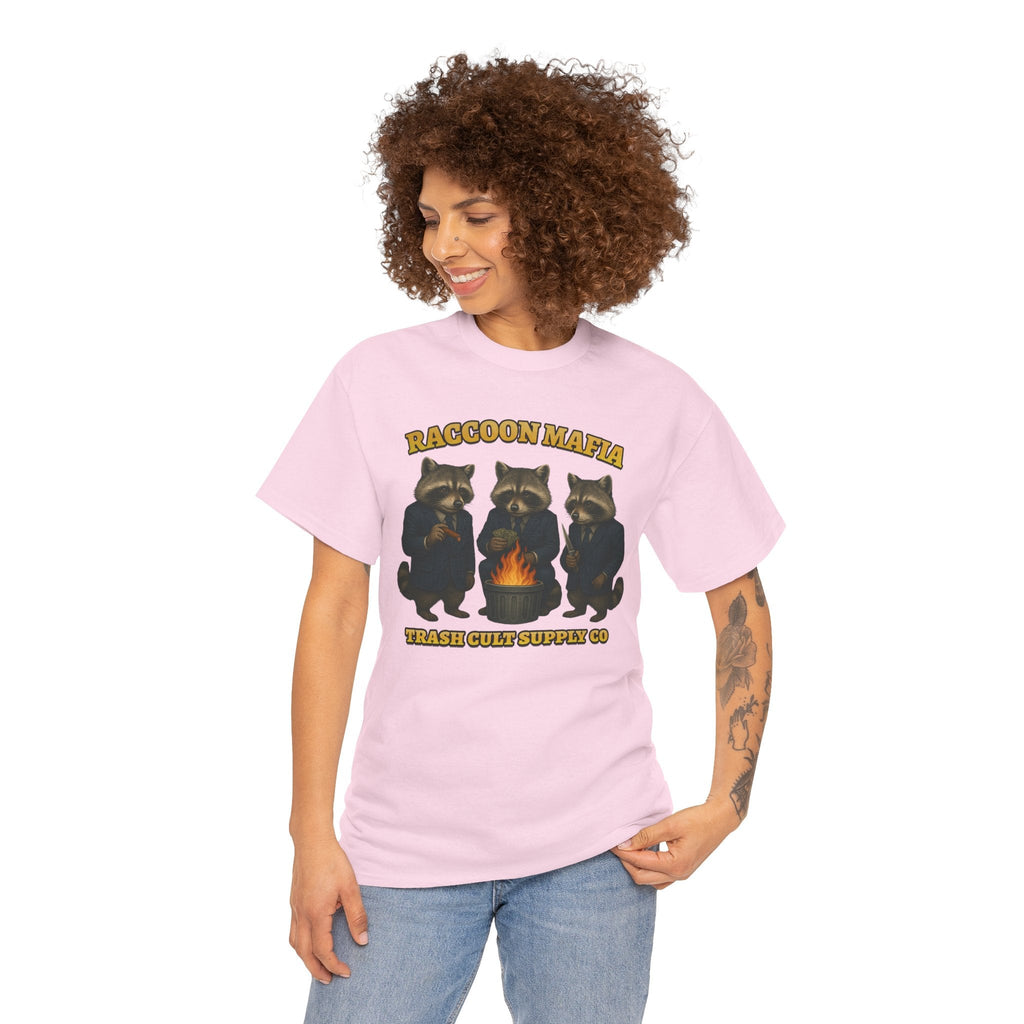 Raccoon Mafia T-Shirt – Realistic Gangster Raccoons in Suits | Trash Cult Supply Co | Gildan 5000