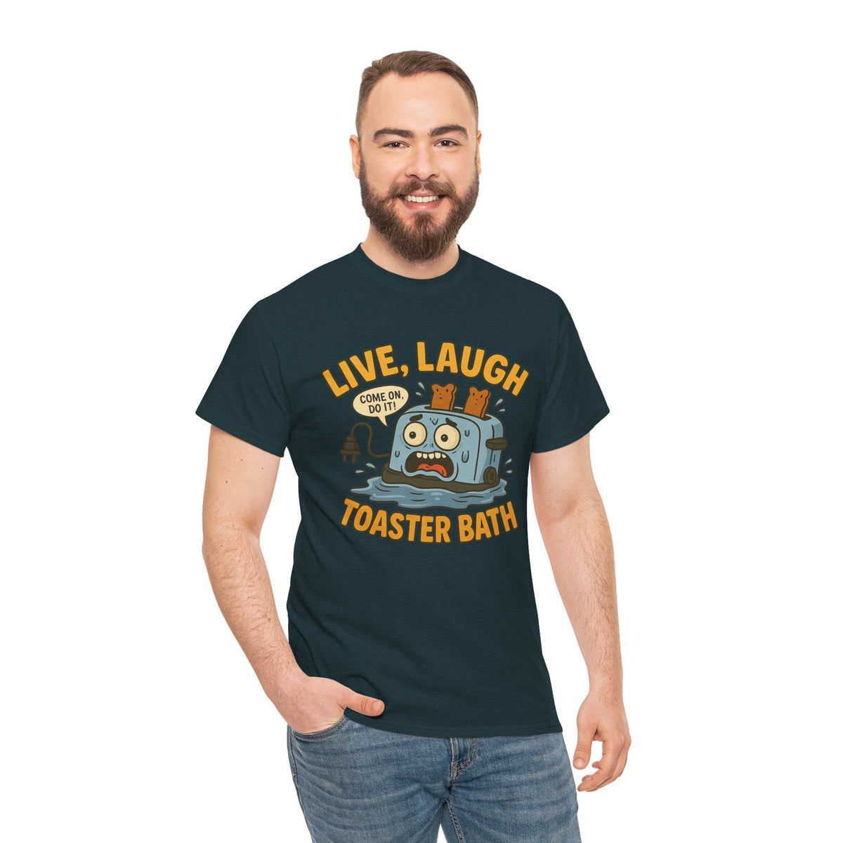 Funny Toaster Bath Tee, Humorous Unisex Shirt, Gift for Friends, Lightweight Cotton Tee, Birthday Party Outfit