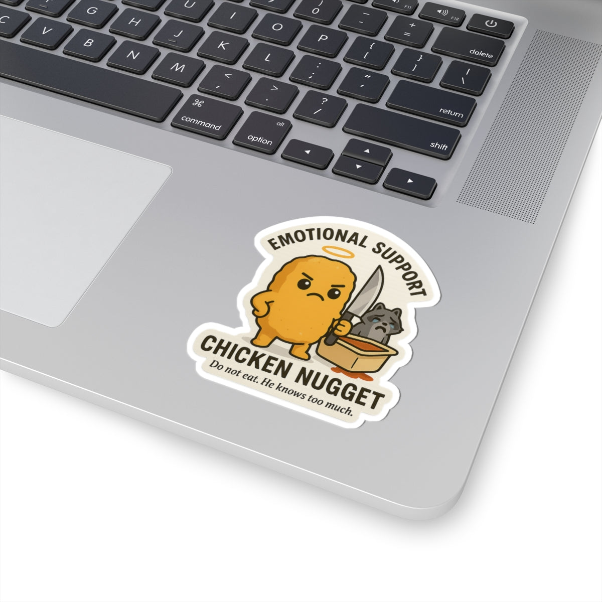 “Emotional Support Chicken Nugget” Sticker – Absurd Comfort Food Chaos