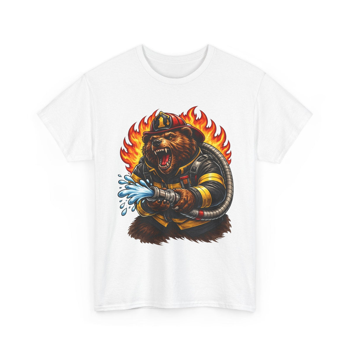 Firefighter Bear T-Shirt – Brave Fireman Graphic Tee