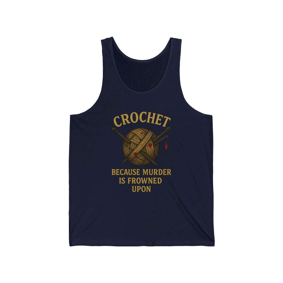 Crochet Humor Unisex Jersey Tank - Perfect Gift for Crafters, Summer Wear, DIY Lovers, Funny Crochet Lovers, Crafter's Apparel
