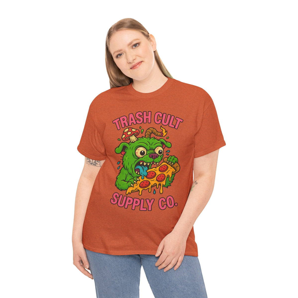 Feral Pizza Monster Shirt – Trash Cult Supply Co | Gildan 5000 Graphic Tee