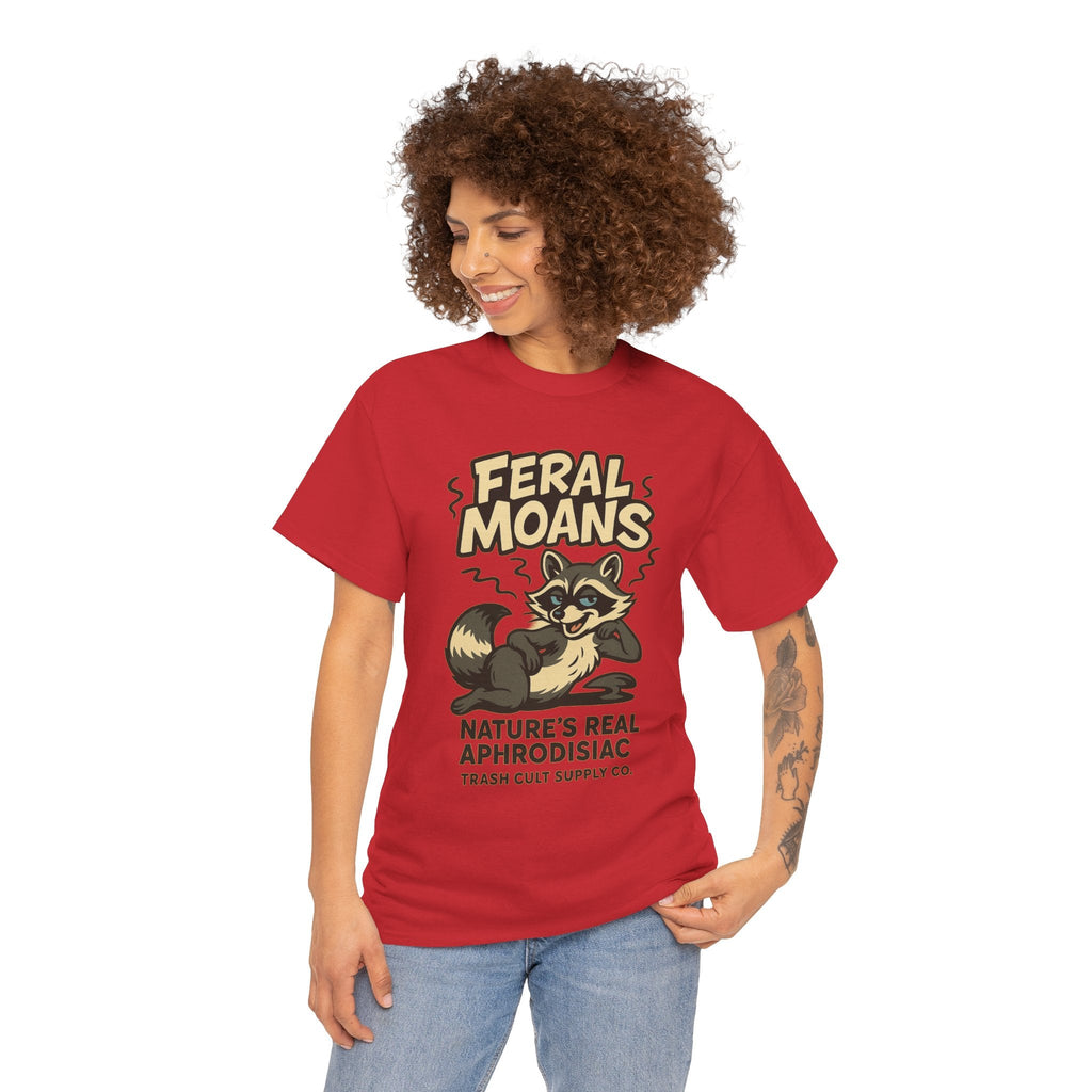 Feral Moans Unisex Heavy Cotton Tee, Funny Graphic Tee, Animal Lover Shirt, Casual Wear, Gift for Nature Enthusiasts