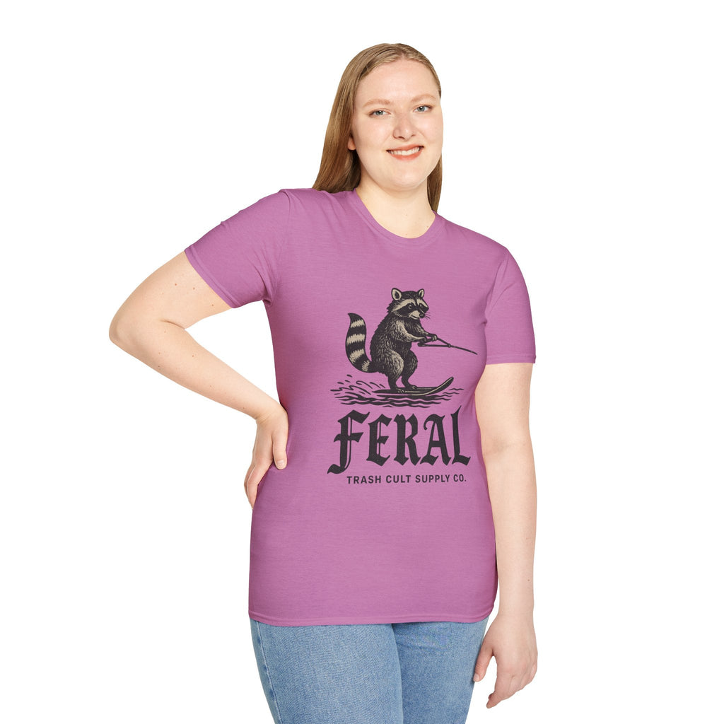 Feral Water Skiing Raccoon Vintage Shirt – Trash Cult Supply Co. | Gildan 2000 Softstyle
