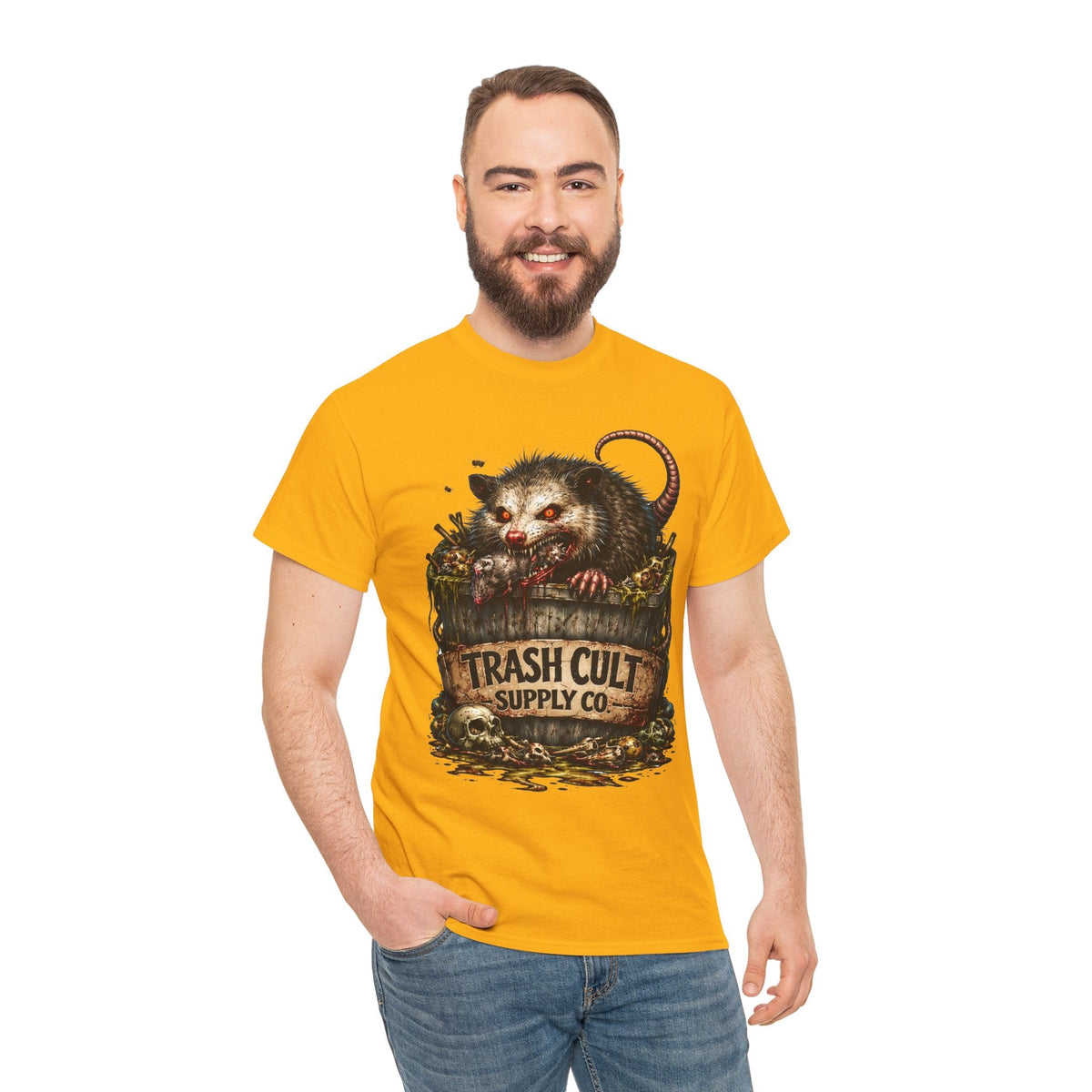 Opossum Trash Cult Tee — Vintage Grunge Wildlife Graphic T-Shirt