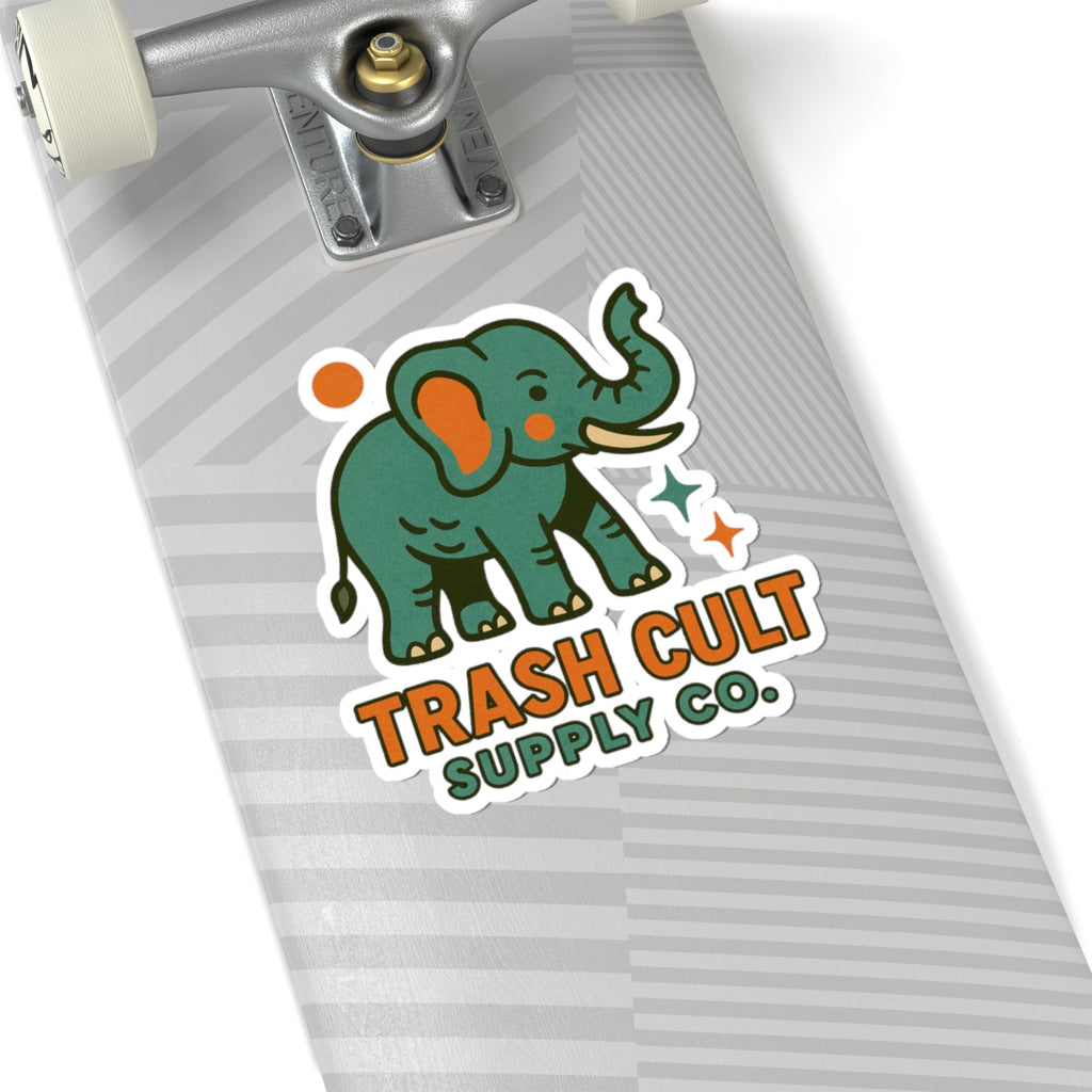 Whimsical Elephant Kiss-Cut Stickers, Fun Decor, Laptop Accessories, Gift for Animal Lovers, Custom Designs, Nature Enthusiasts