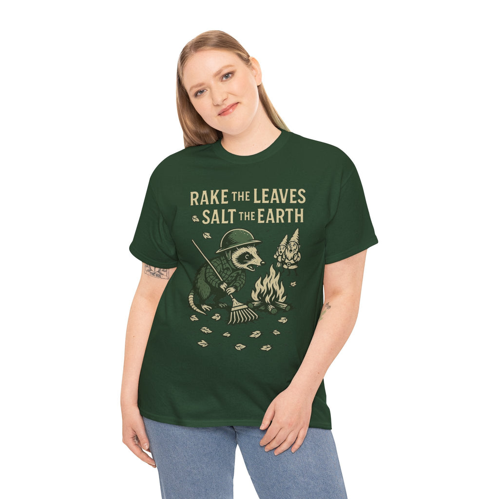 Rake the Leaves Salt the Earth Shirt – Possum Yard Warfare Tee – Fall of Humanity Collection – Trash Cult Supply Co.