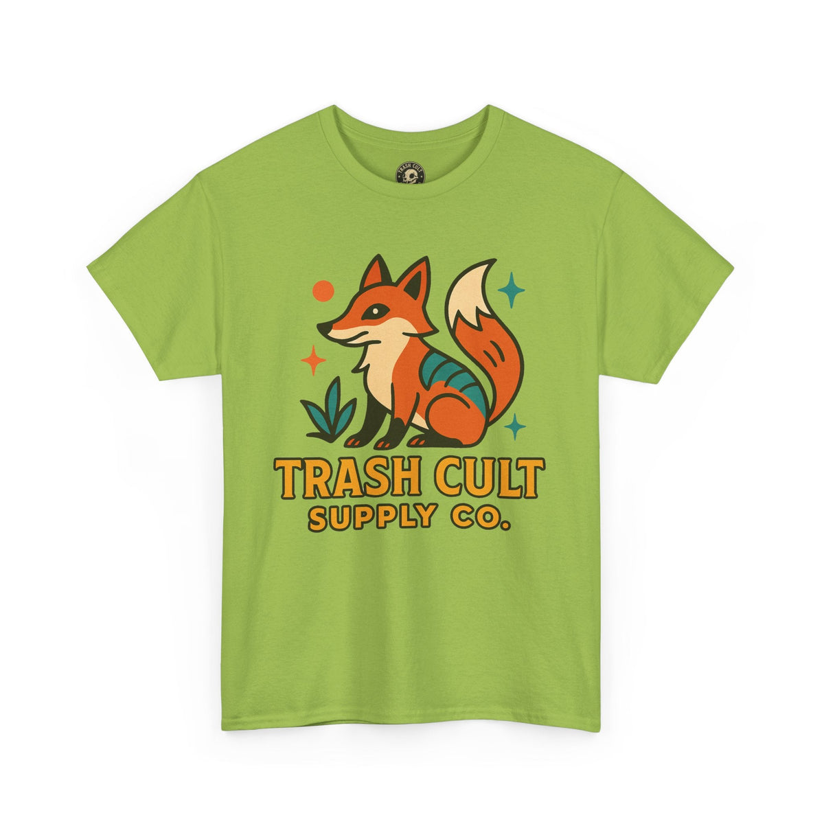 Trash Cult Fox Unisex Heavy Cotton Tee - Eco-Friendly Fashion Statement, Perfect for Nature Lovers, Casual Wear, Gifts, and Festivals
