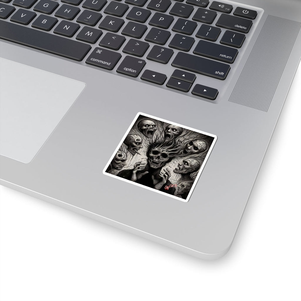 Xian Allen x Trash Cult Sticker – “Voices in the Void” | Screaming Skull Horror Kiss Cut Decal