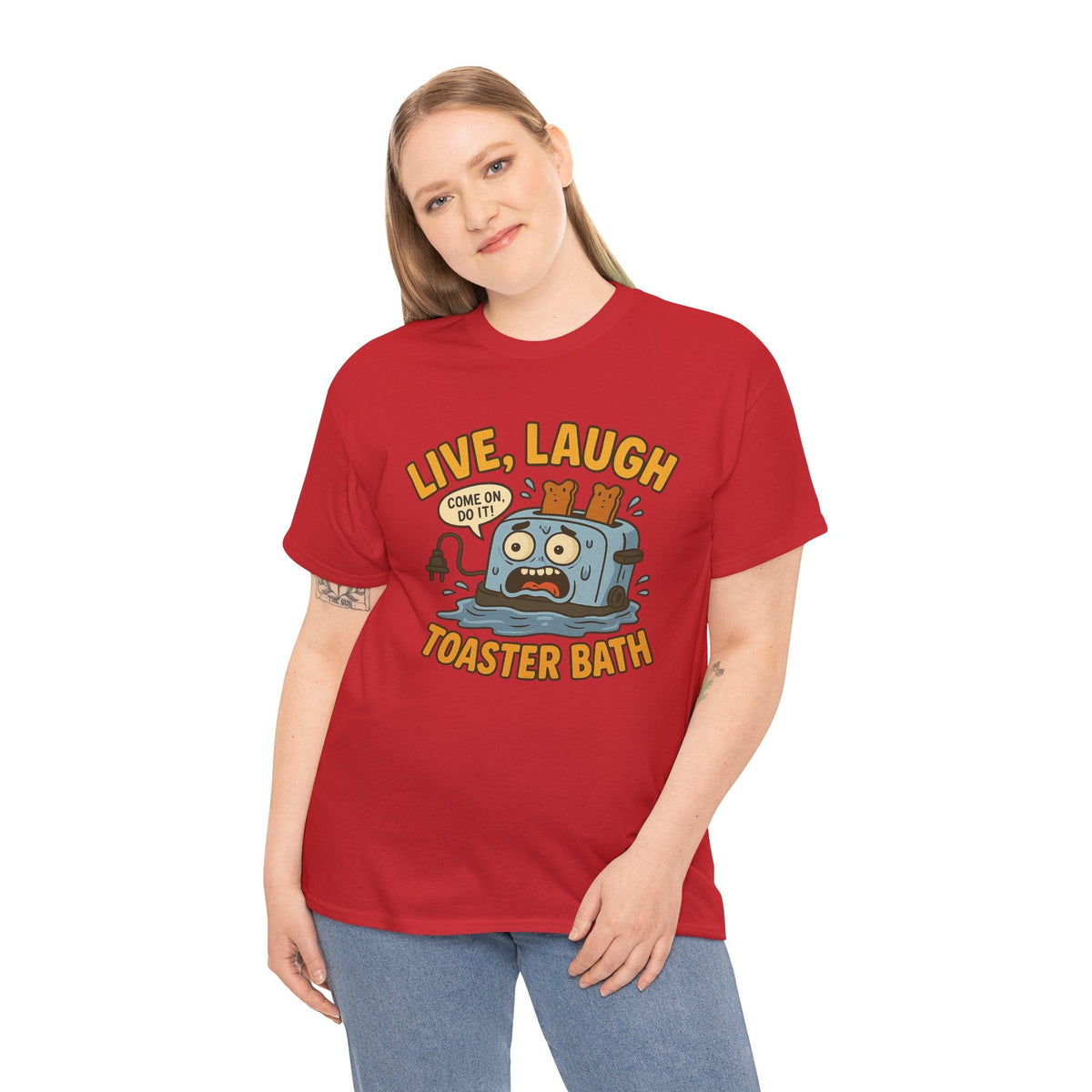 Funny Toaster Bath Tee, Humorous Unisex Shirt, Gift for Friends, Lightweight Cotton Tee, Birthday Party Outfit
