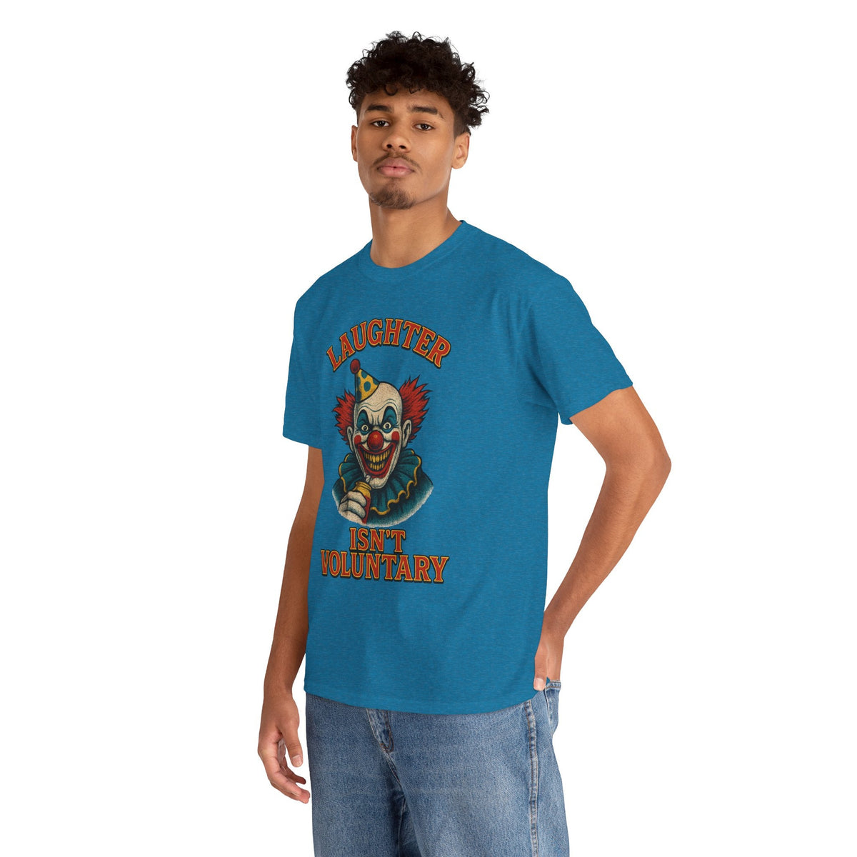 Laughter Isn’t Voluntary Creepy Clown Shirt – Circus Horror Tee – Gildan 5000