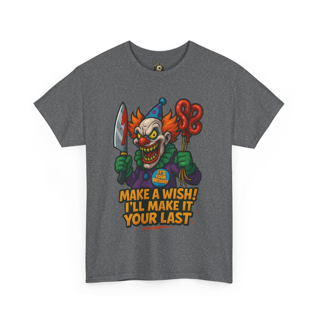 Creepy Clown Tee - Halloween Costume Shirt, Unisex Heavy Cotton Tee, Spooky Graphic Tee, Gag Gift, Horror Fan Apparel