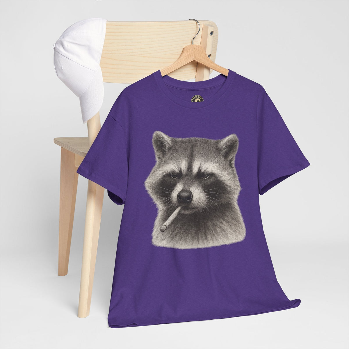 Dirty Harry Raccoon Halftone Shirt – Soft Grit Aesthetic, Smoking Trash Panda Graphic Tee