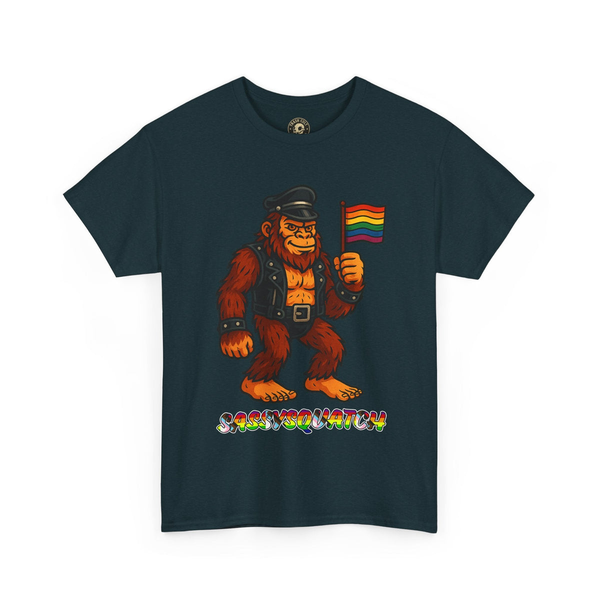 Sassysquatch Graphic Tee – Funny Bigfoot Pride Shirt – LGBTQ Leather Bear T-Shirt – Gildan 5000 Unisex Cotton Tee