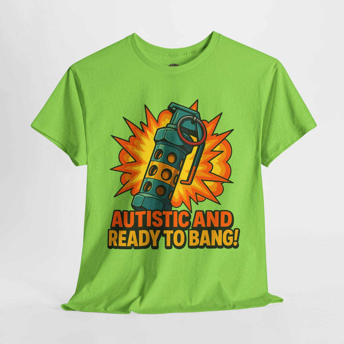 Autistic and Ready to Bang! Unisex Heavy Cotton Tee | Fun Graphic Tee, Autistic Pride, Gift for Autism Awareness, Casual Wear