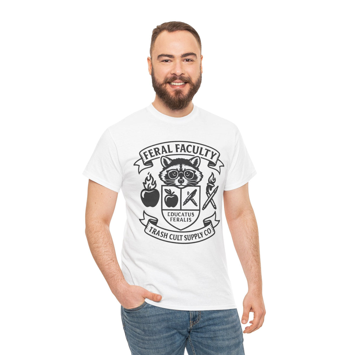 Feral Faculty Tee, Fun Teacher Shirt, Animal Lover Gift, Cool Graphic Tee, Casual Everyday Wear, Unisex Cotton T-Shirt