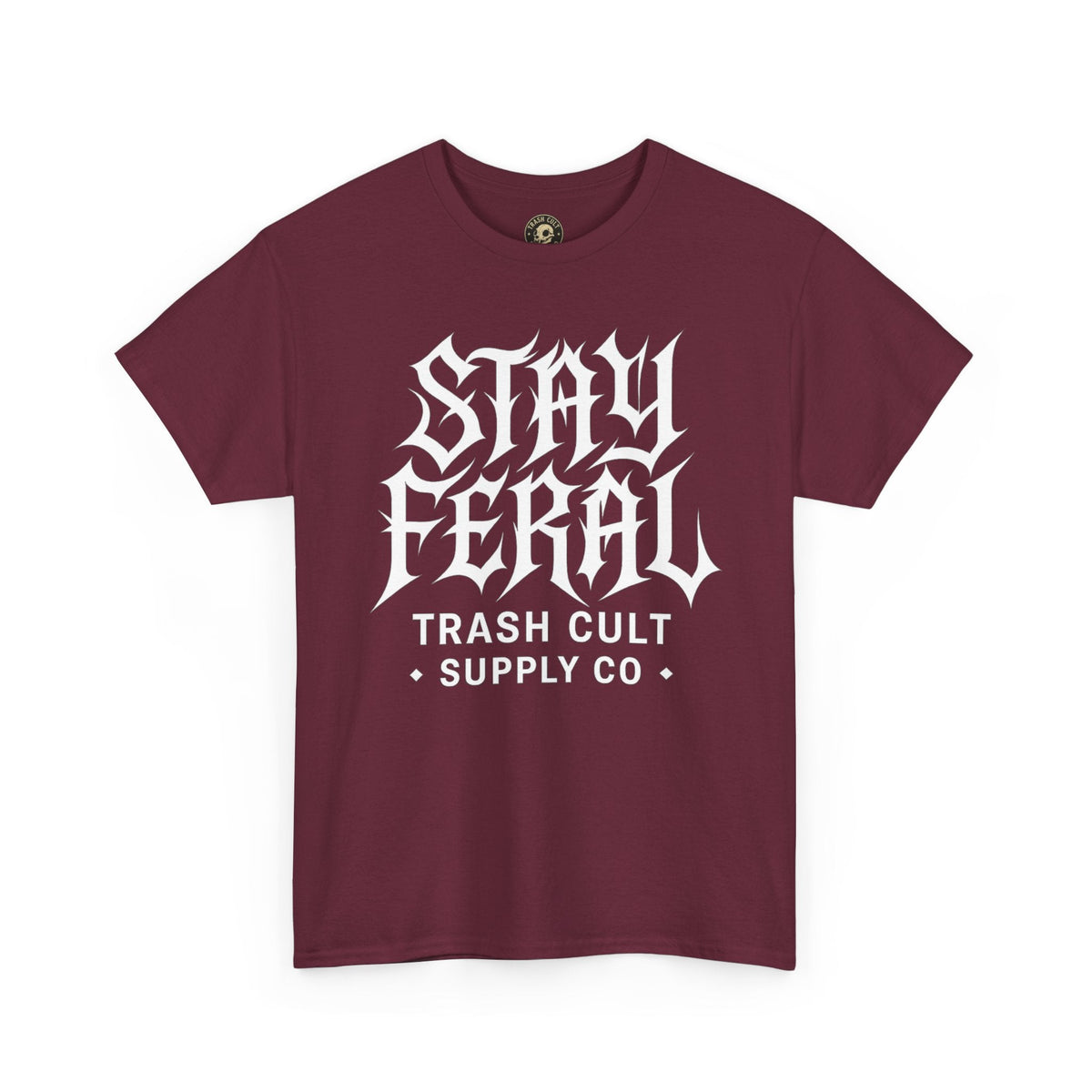 Unisex Heavy Cotton Tee - Stay Feral Graphic Tee, Streetwear Shirt, Gift for Wild Spirits, Eco-Friendly Casualwear, Summer Fashion