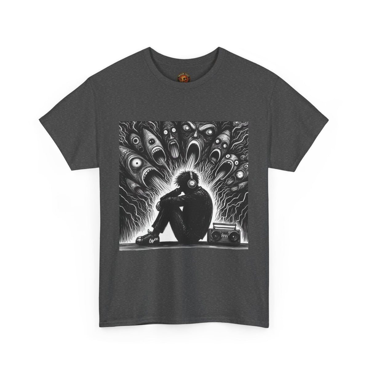 Xian Allen x Trash Cult Shirt – “Turn It Up Louder” | Screaming Chaos Headphones Tee