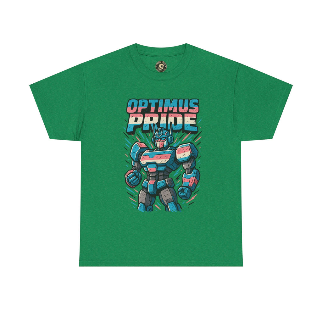 Optimus Pride T-Shirt – Funny Trans Mech LGBTQ+ Graphic Tee | Unisex Heavy Cotton Nerd Pride Shirt