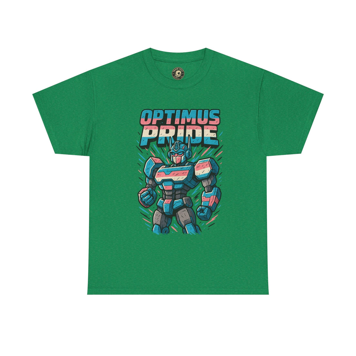 Optimus Pride T-Shirt – Funny Trans Mech LGBTQ+ Graphic Tee | Unisex Heavy Cotton Nerd Pride Shirt