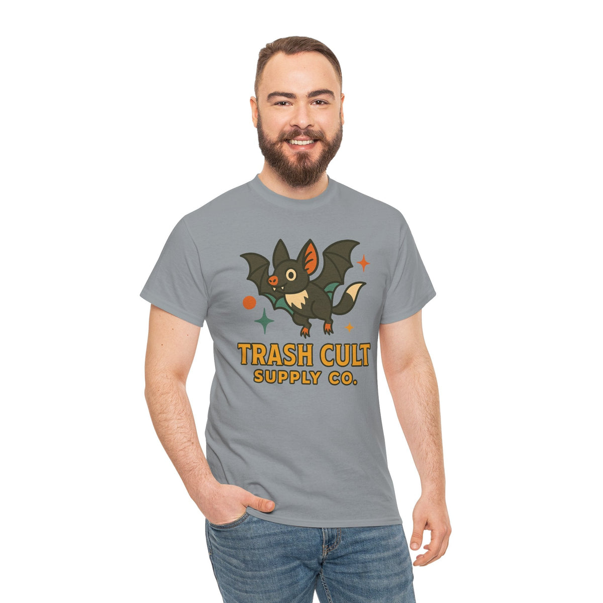 Trash Cult Supply Co. Unisex Heavy Cotton Tee - Fun Graphic Tee for Casual Wear, Perfect Gift for Bat Lovers, Halloween T-Shirt, [...]