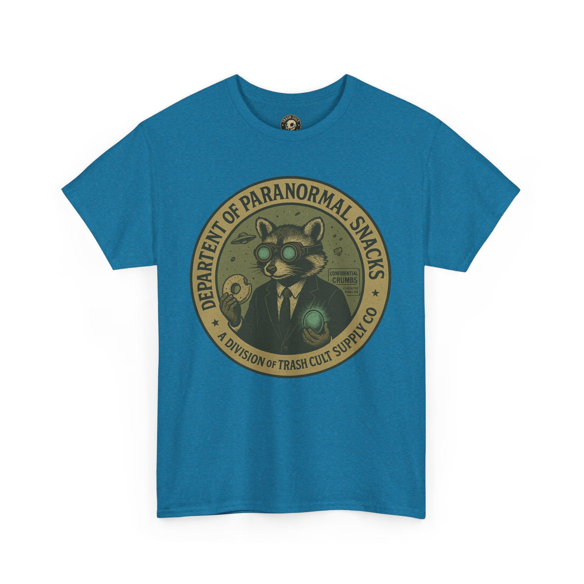 Department of Paranormal Snacks Shirt – Trash Cult Supply Co – Vintage Cryptid Division Tee – Gildan 5000