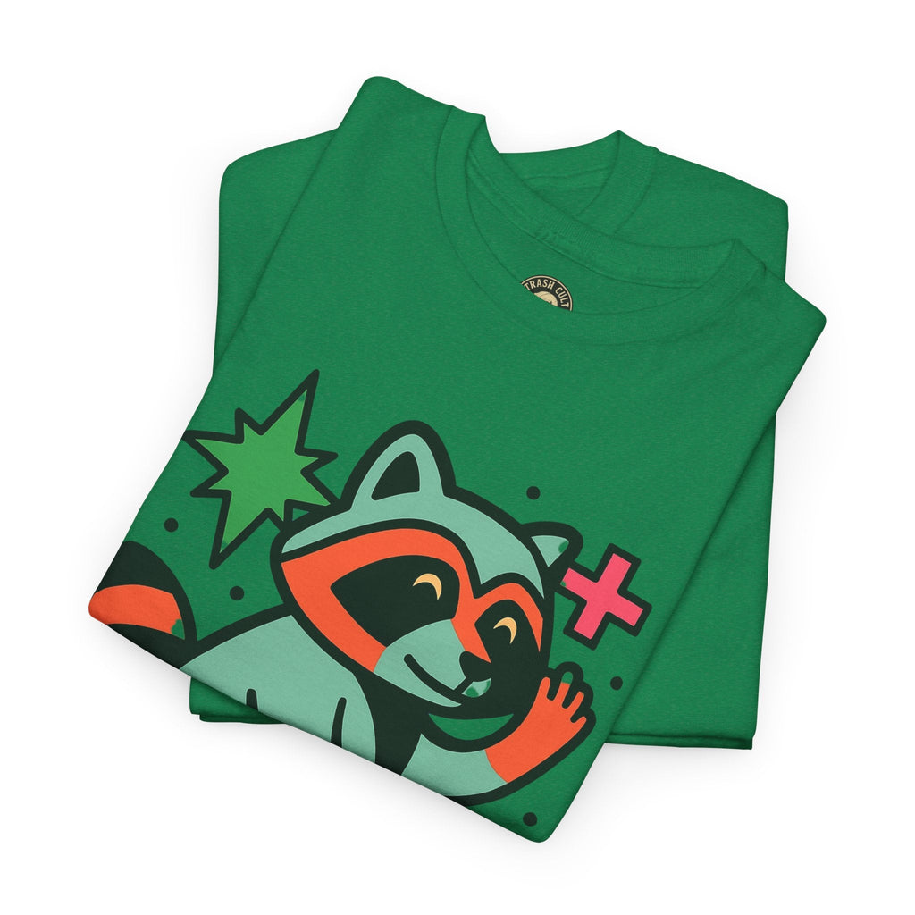 Playful Raccoon Unisex Heavy Cotton Tee | Cute Animal Shirt for Nature Lovers, Graphic Tee, Gift for Kids, Casual Wear, Eco-Friendly