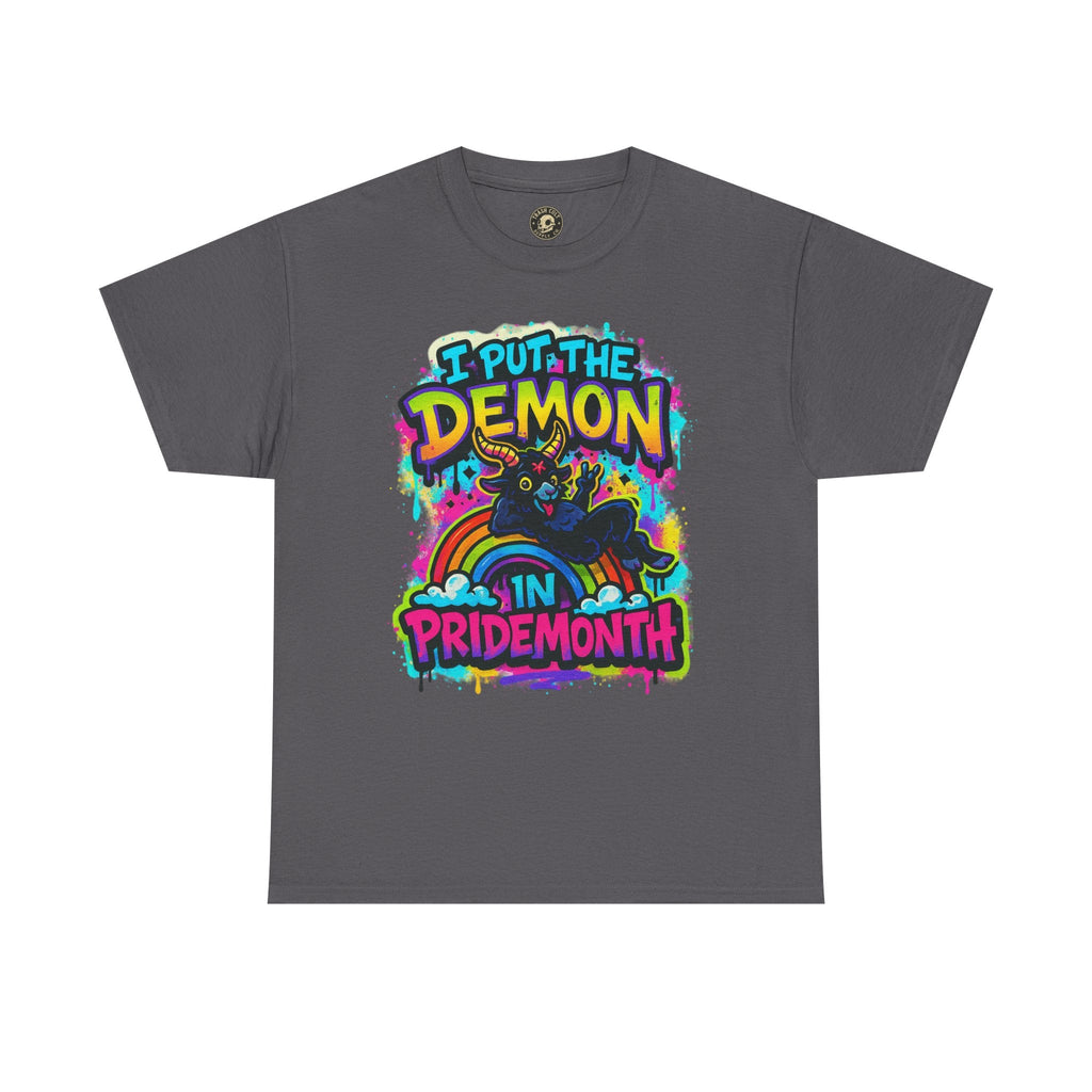 Pride Month Unisex Tee - I Put the Demon in Pride Month, LGBTQ+ Apparel, Rainbow Shirt, Festival Wear, Gift for Allies & Activists