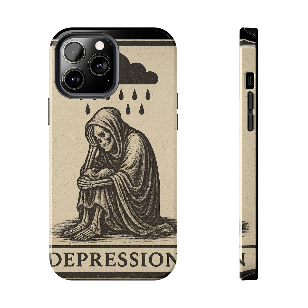Dark Humor Phone Case, Goth iPhone Cover, Macabre Gift, Depression Art Case, Unique Phone Protector