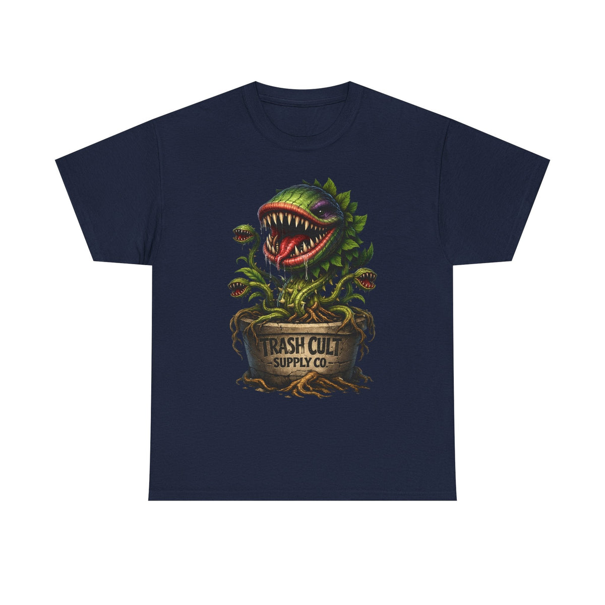 Carnivorous Plant Graphic Tee — "Trash Cult Supply Co." Potted Monster Shirt