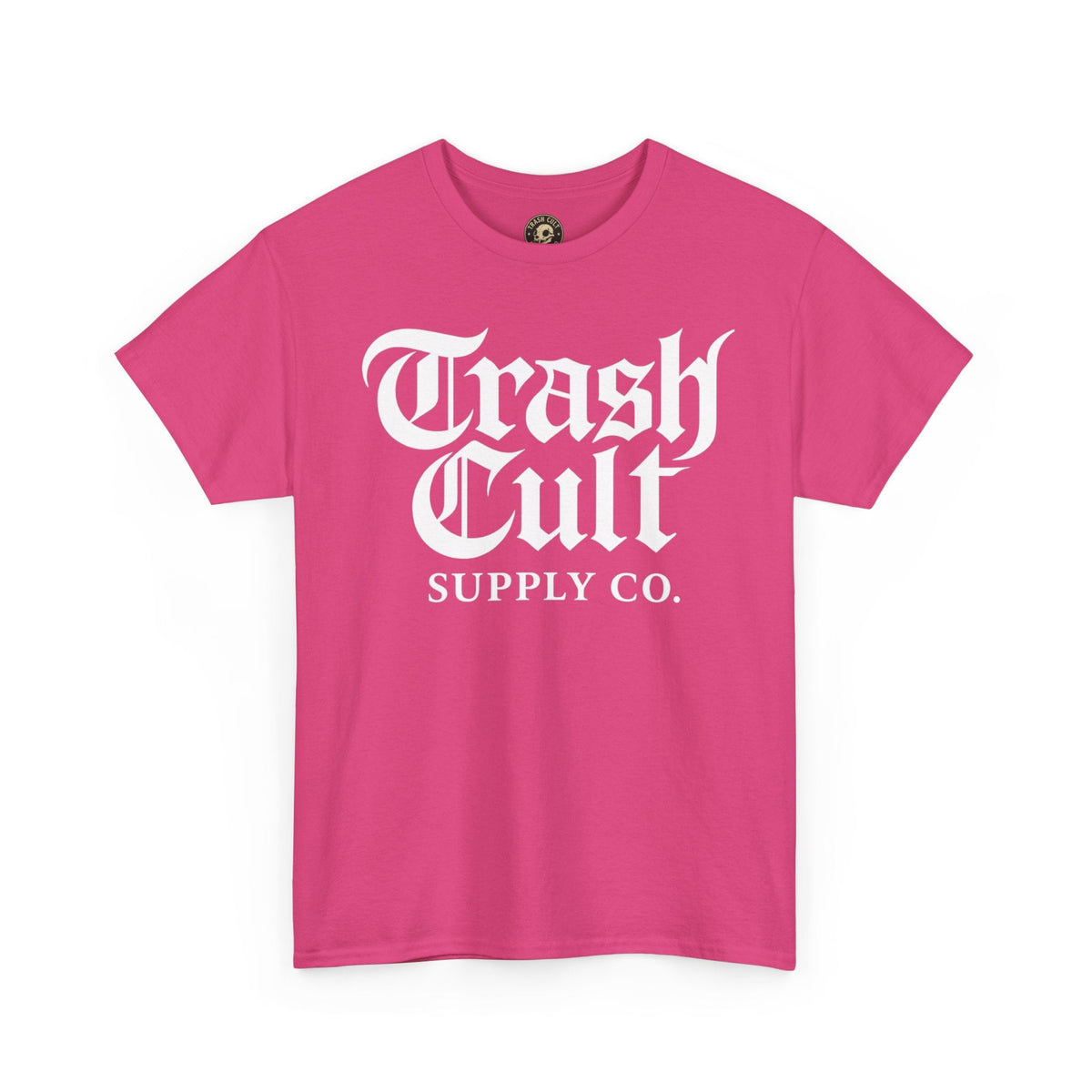Trash Cult Gothic Logo Shirt – White Cyber Gothic Print on Gildan 5000