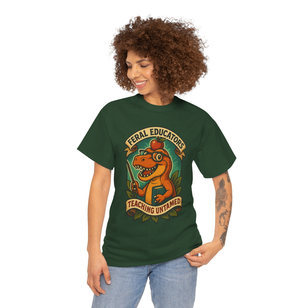 Feral Educators Tee, Fun Teacher Shirt, Unisex Cotton Tee, Gift for Educators, Classroom Apparel, Teacher Appreciation Day
