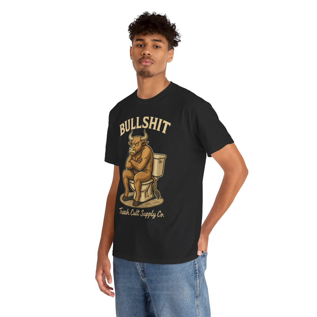 “BULLSHIT” Angry Bull Toilet Tee – Trash Cult Supply Co. | Gildan 5000 T-Shirt