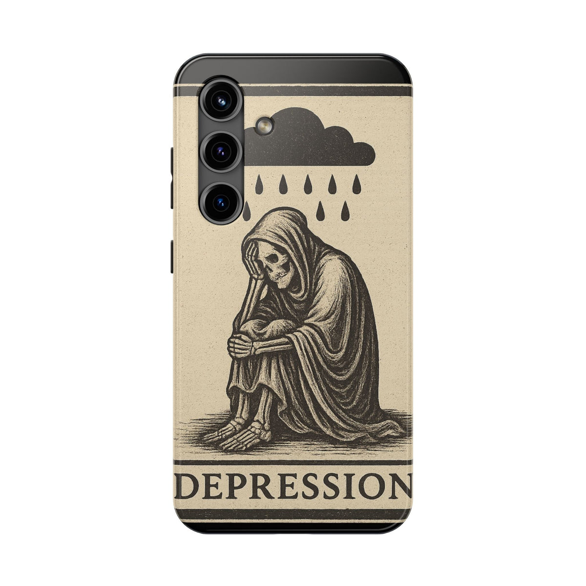 Dark Humor Phone Case, Goth iPhone Cover, Macabre Gift, Depression Art Case, Unique Phone Protector
