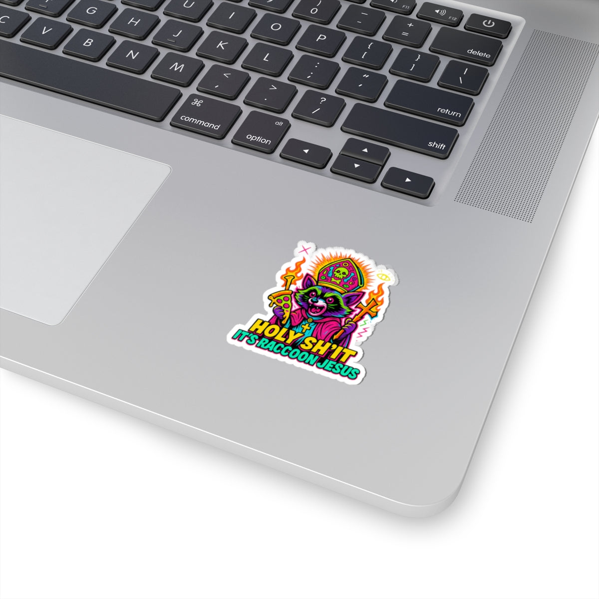Holy Sh*t, It’s Raccoon Jesus – Limited Edition Kiss Cut Sticker | Illuminasty Drop
