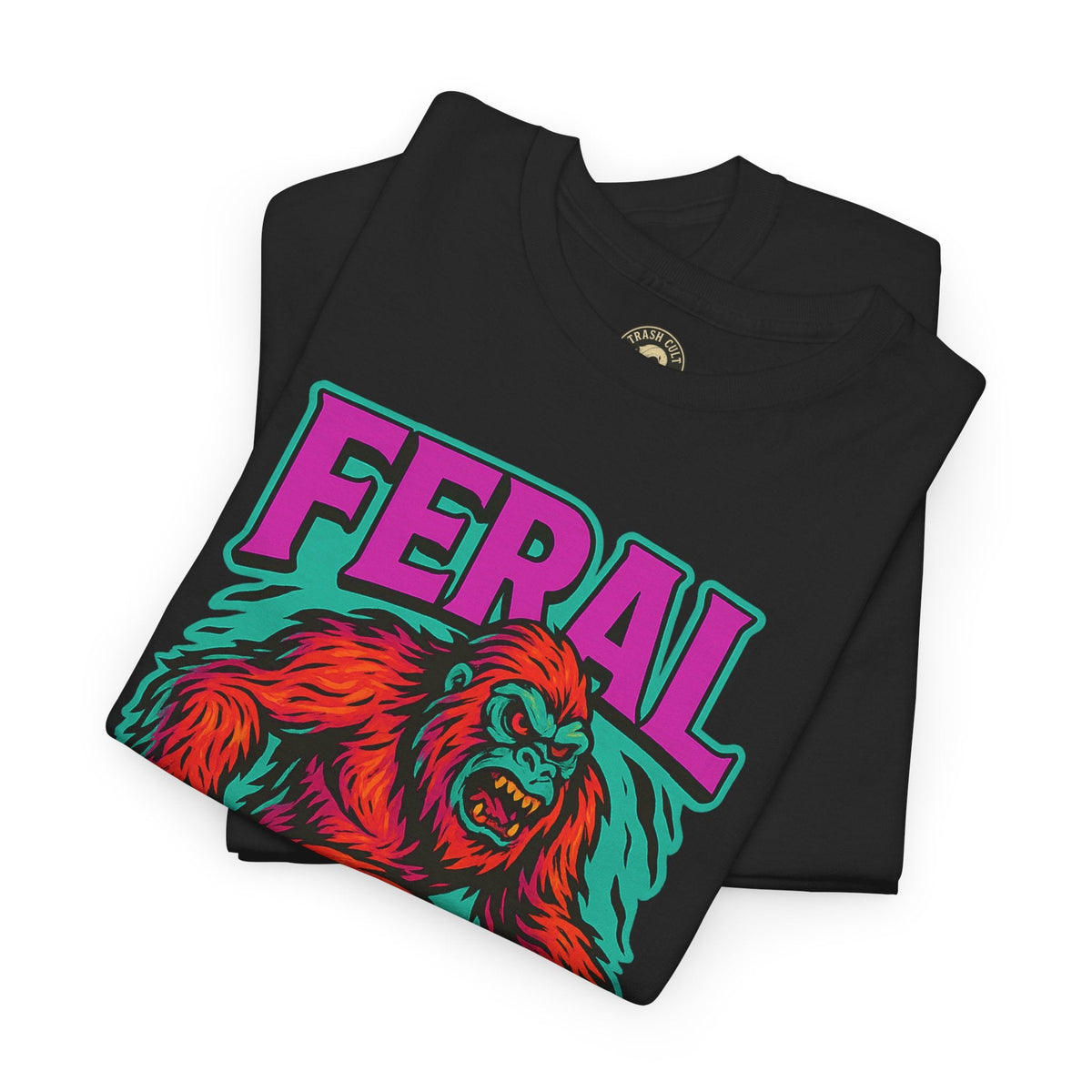FERAL Bigfoot Shirt – Trashcore Bold Colors | Trash Cult Supply Co | Gildan 5000 Tee