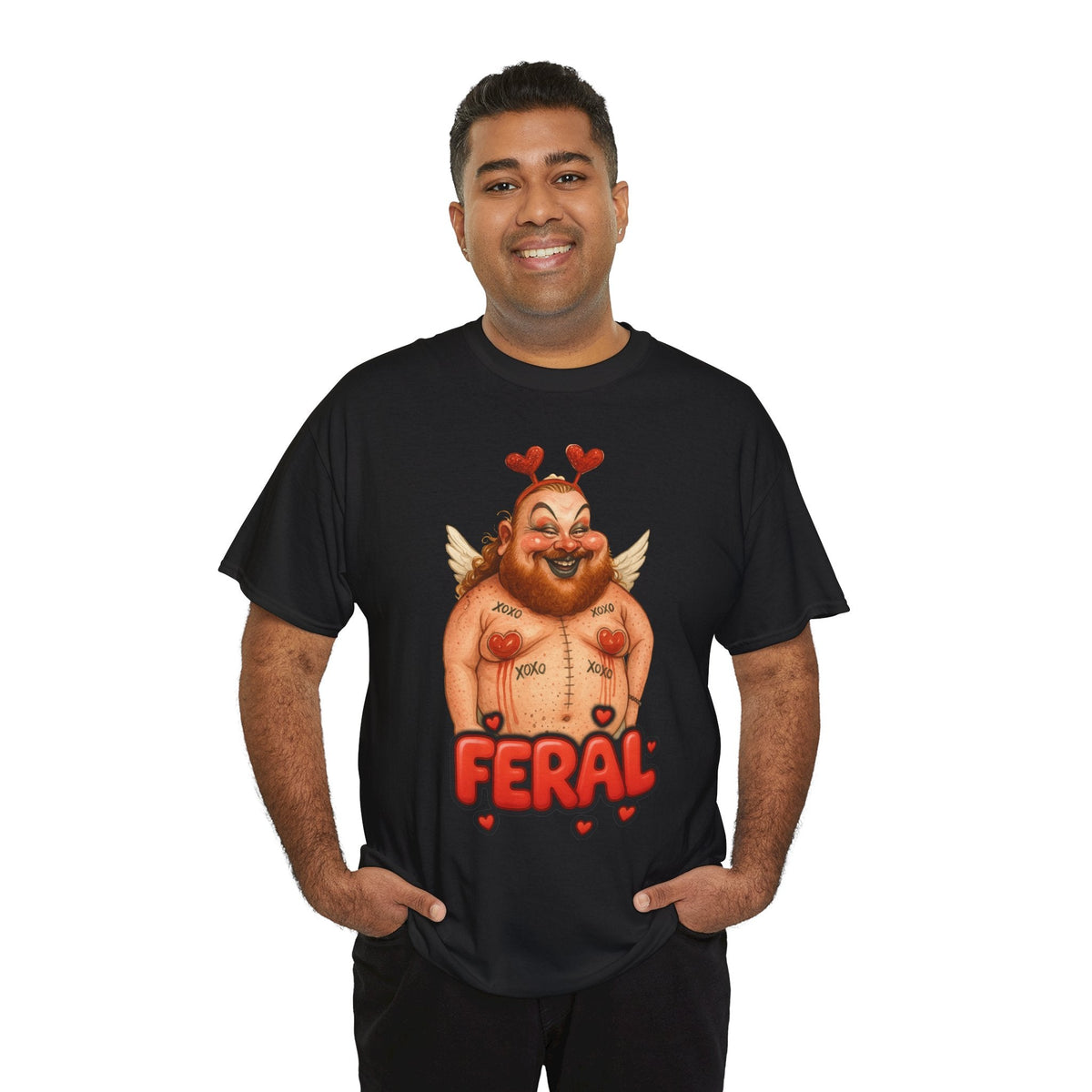 Feral Cupid Macabre Valentine Shirt | Fun Graphic Shirt, Quirky Gift, Casual Wear, Valentine's Apparel, Trendy Statement Top