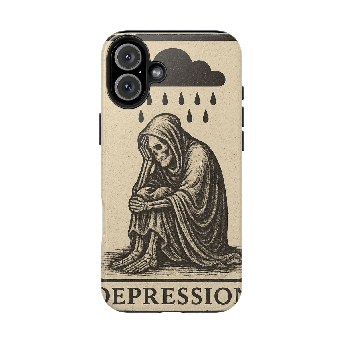 Dark Humor Phone Case, Goth iPhone Cover, Macabre Gift, Depression Art Case, Unique Phone Protector
