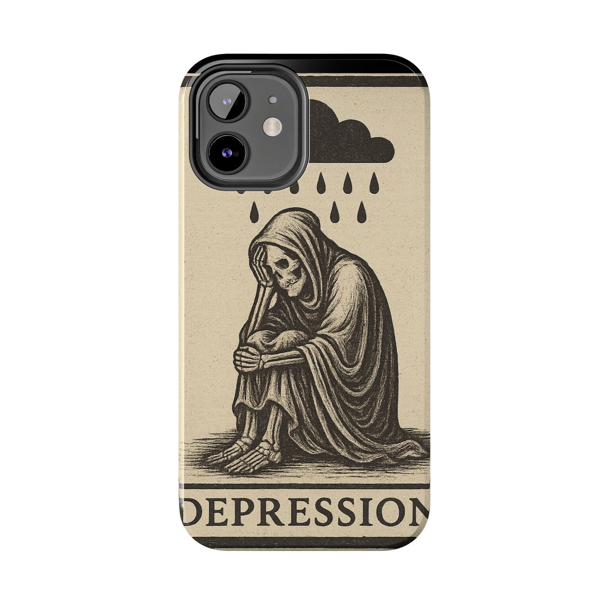Dark Humor Phone Case, Goth iPhone Cover, Macabre Gift, Depression Art Case, Unique Phone Protector